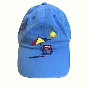 Light Blue Beach Theme Baseball Hat with Beach Chair Attitude 101 Equalizer